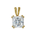 9ct Yellow Gold Square Cubic Zirconia Pendant