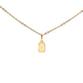9ct Yellow Gold Cubic Zirconia Set Mini Rectangular Pendant.
