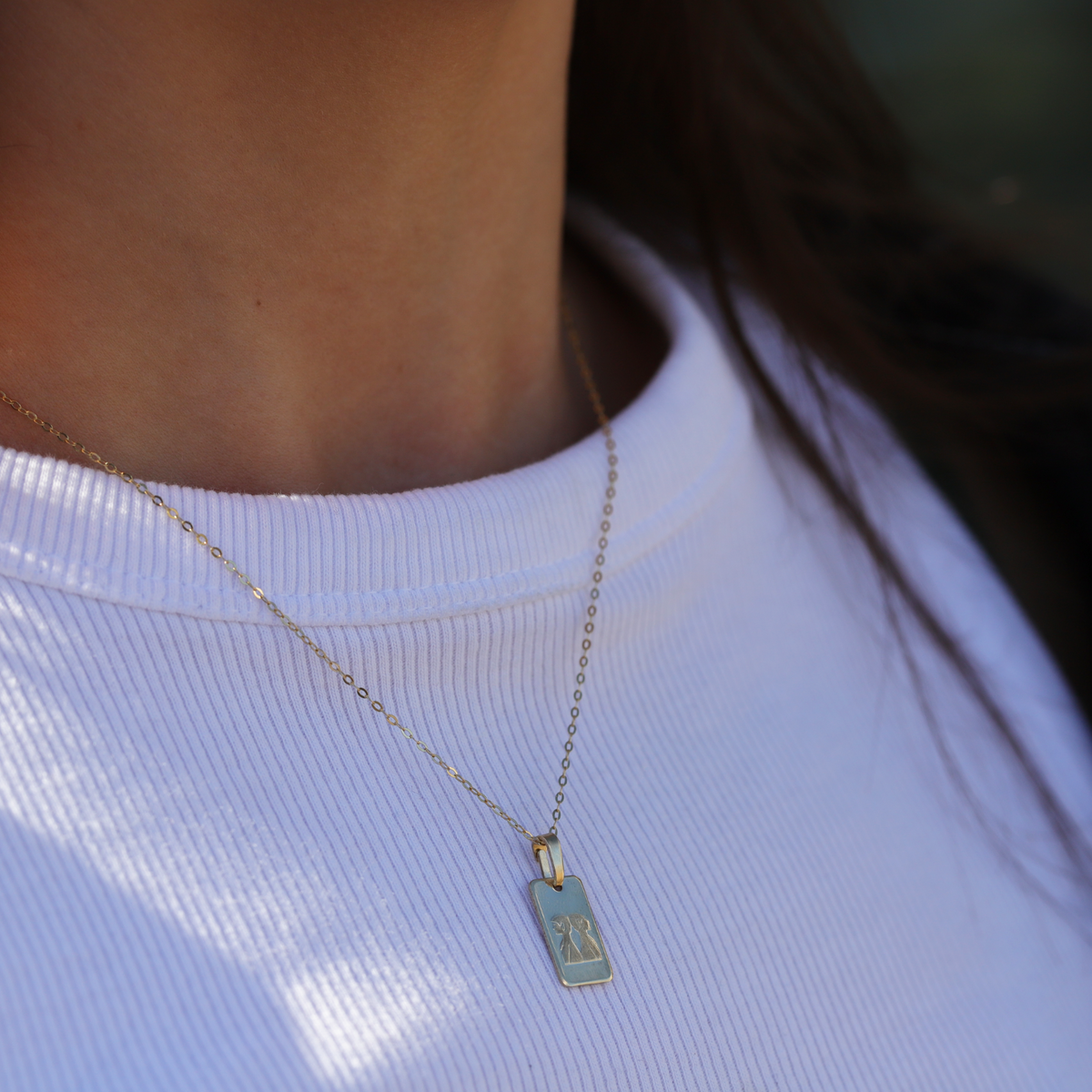 Gemini | 9ct Yellow Gold Rectangular Zodiac Pendant