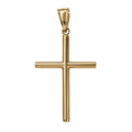 9ct Yellow Gold Fine Hollow Tube Cross