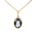 9ct Yellow Gold Oval Green Amethyst Pendant
