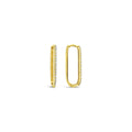 9ct Yellow Gold Cubic Zirconia Set Paperclip Huggie Earrings