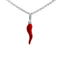 Sterling Silver Red Enamel Chilli Pendant