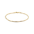 9ct Yellow Gold Italian Octagonal Tube And Wheat Chain Bracelet