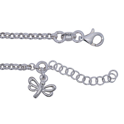 Sterling Silver Belcher Anklet With Butterfly Charm - alternate