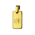 9ct Yellow Gold Rectangular Cancer Zodiac Pendant