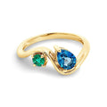 9ct Yellow Gold London Blue Topaz & Emerald Ring