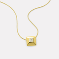 Najo Halo Yellow Gold Plated Cubic Zirconia Necklace