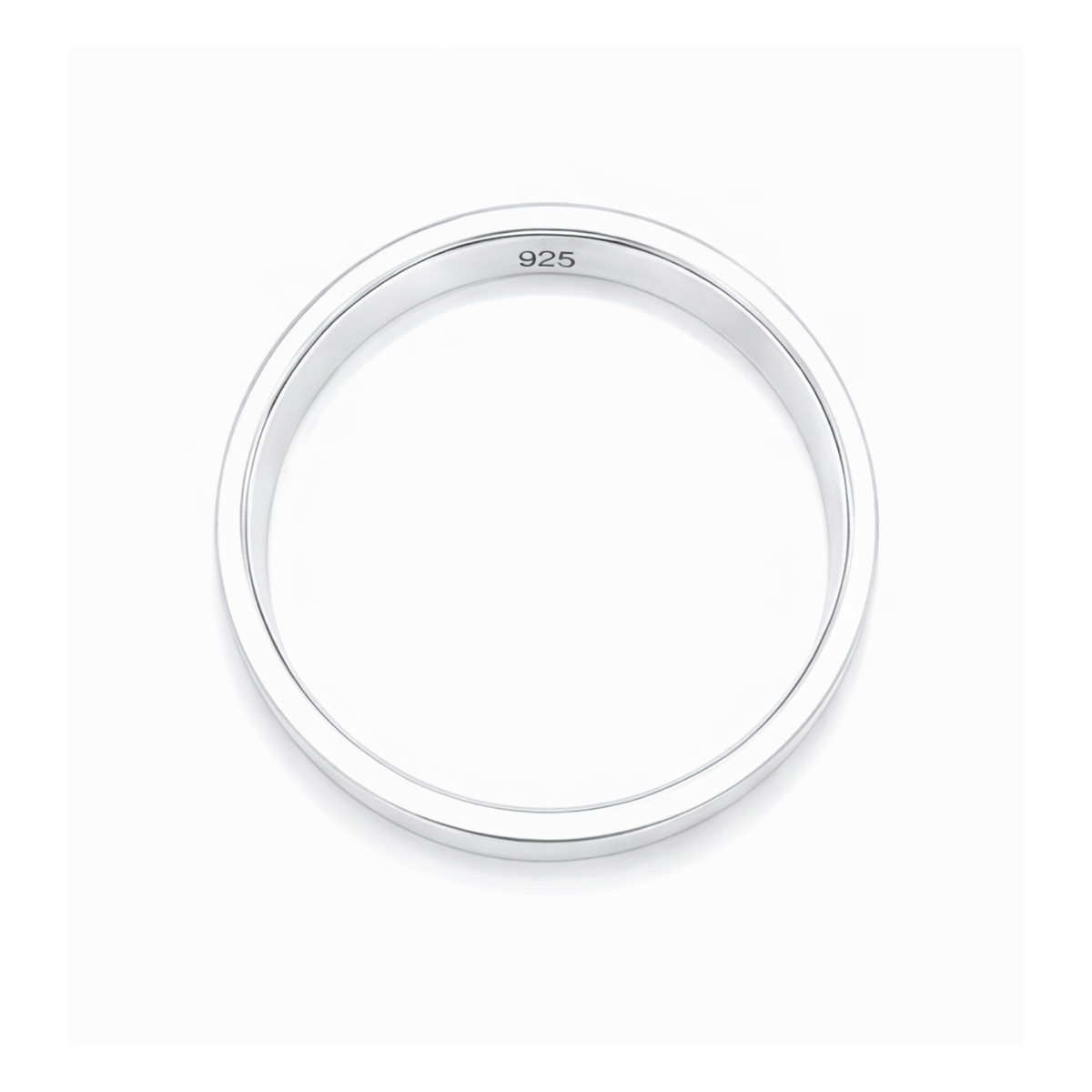 Sterling Silver Polished Plain Ladies Wedding Ring