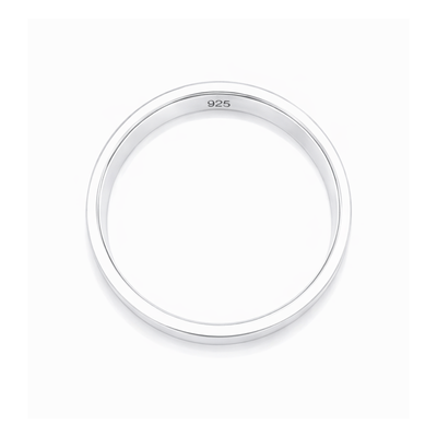Sterling Silver Polished Plain Ladies Wedding Ring - alternate