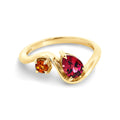 9ct Yellow Gold Rhodolite Garnet & Citrine Ring