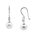 Sterling Silver Cubic Zirconia & Costume Pearl Drop Earrings