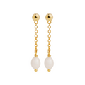 Najo Gold Plated Tidal Whisper Pearl Earrings