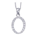 Sterling Silver Cubic Zirconia Letter O Necklace