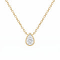 9ct Yellow Gold Pear Lab Grown Diamond Necklace