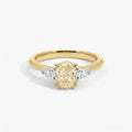 The Alexandra | 1.35ct Oval Natural Mined Yellow Trilogy Engagement Ring