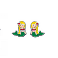 Sterling Silver Mermaid Enamel Stud Earrings