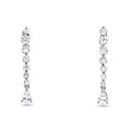 Sterling Silver Graduating Cubic Zirconia Drop Stud Earrings