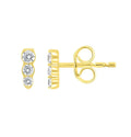 9ct Yellow Gold Lab Grown Diamond Bar Stud Earring