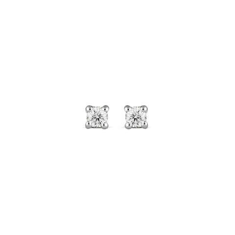 9Ct White Gold Diamond Claw Set Stud Earrings