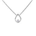 9ct White Gold Diamond Set Teardrop Pendant