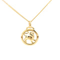 9ct Yellow Gold Leo Round Cut Out Zodiac
