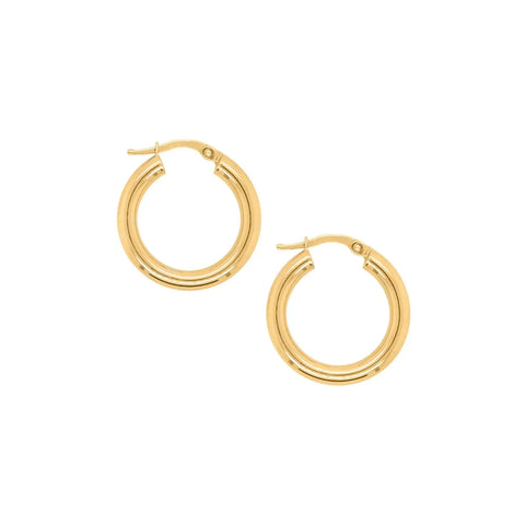 9ct Gold 15mm Italian Hoops