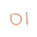9ct Rose Gold Cubic Zirconia Set Hoop Earrings