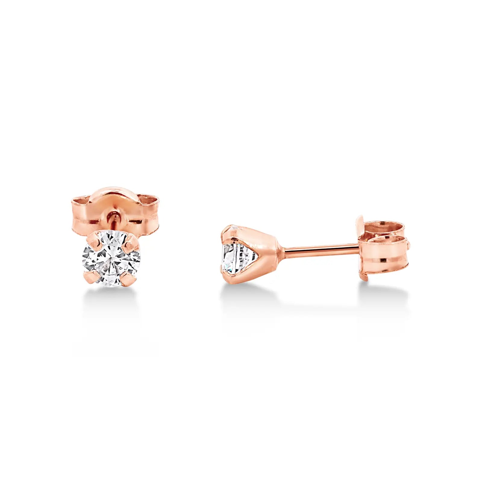 9ct Rose Gold Cubic Zirconia Set Stud Earrings