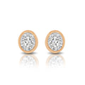 9ct Rose Gold Diamond Solitaire Earrings