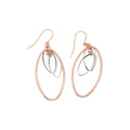 9ct Two Tone Silver Filled Oval Drop Earrings
