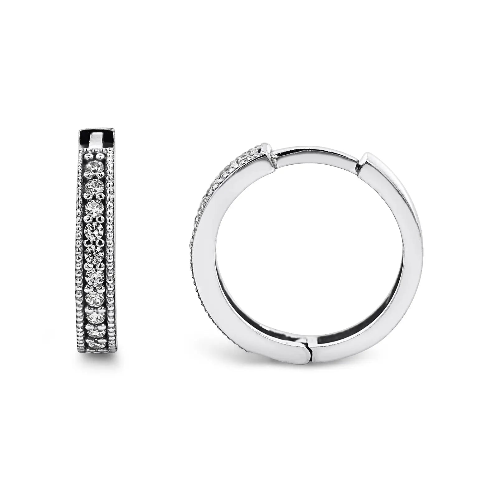 9ct White Gold Cubic Zirconia Set Huggies