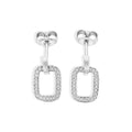 9ct White Gold Drop Earrings with Full Cut Diamonds