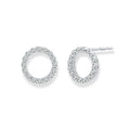 9ct White Gold Open Diamond Stud Earrings