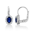 9ct White Gold Sapphire & Cubic Zirconia Earrings