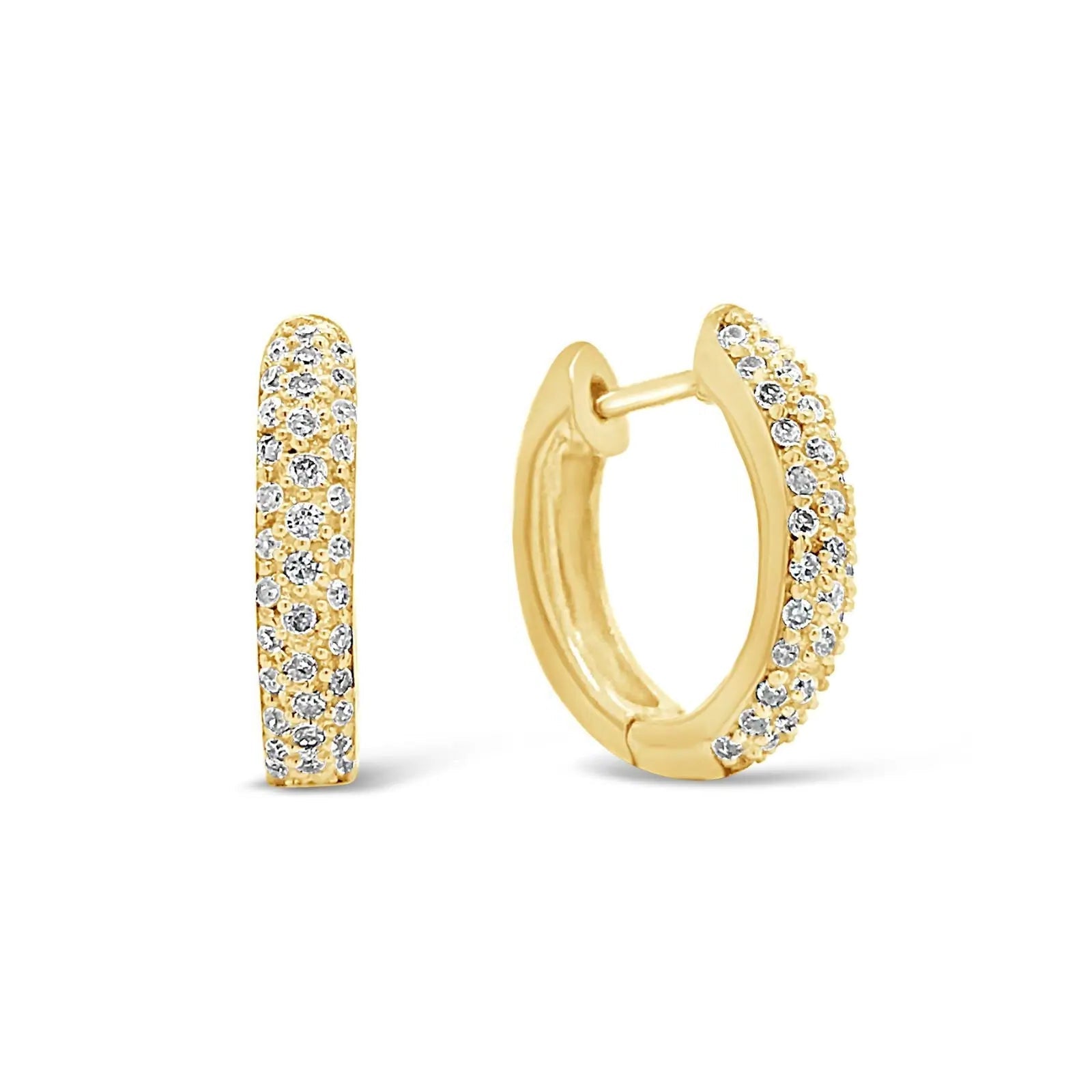 9ct Yellow Gold 0.40ct Diamond Set Huggies
