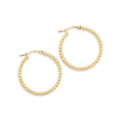 9ct Yellow Gold 15mm Ball Hoop Earrings