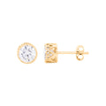 9ct Yellow Gold Cubic Zirconia Stud Earrings