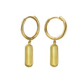 9ct Yellow Gold Citrine Drop Huggies