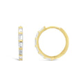 9ct Yellow Gold Baguette Cubic Zirconia Huggie Earrings