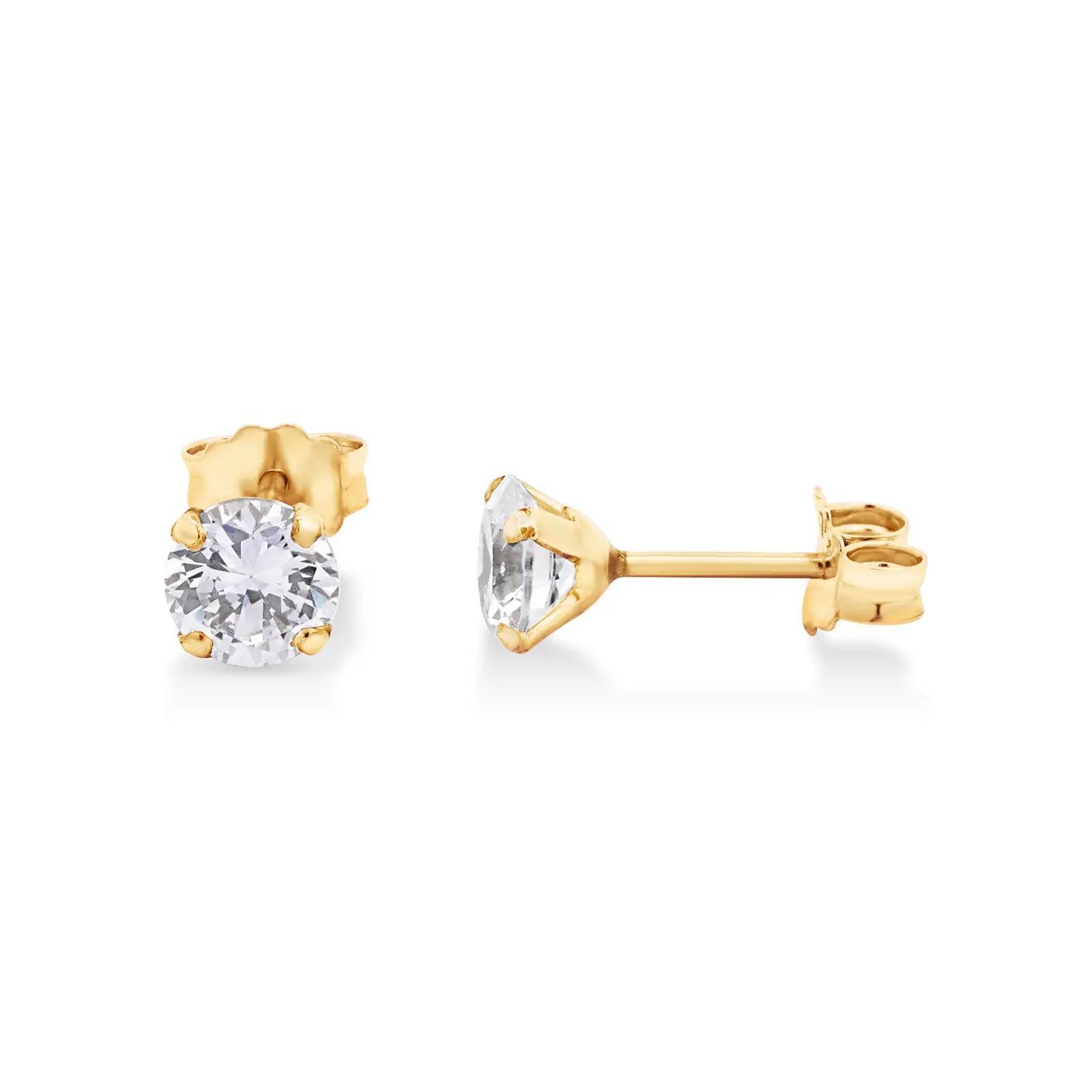 9ct Yellow Gold Cubic Zirconia Stud Earrings