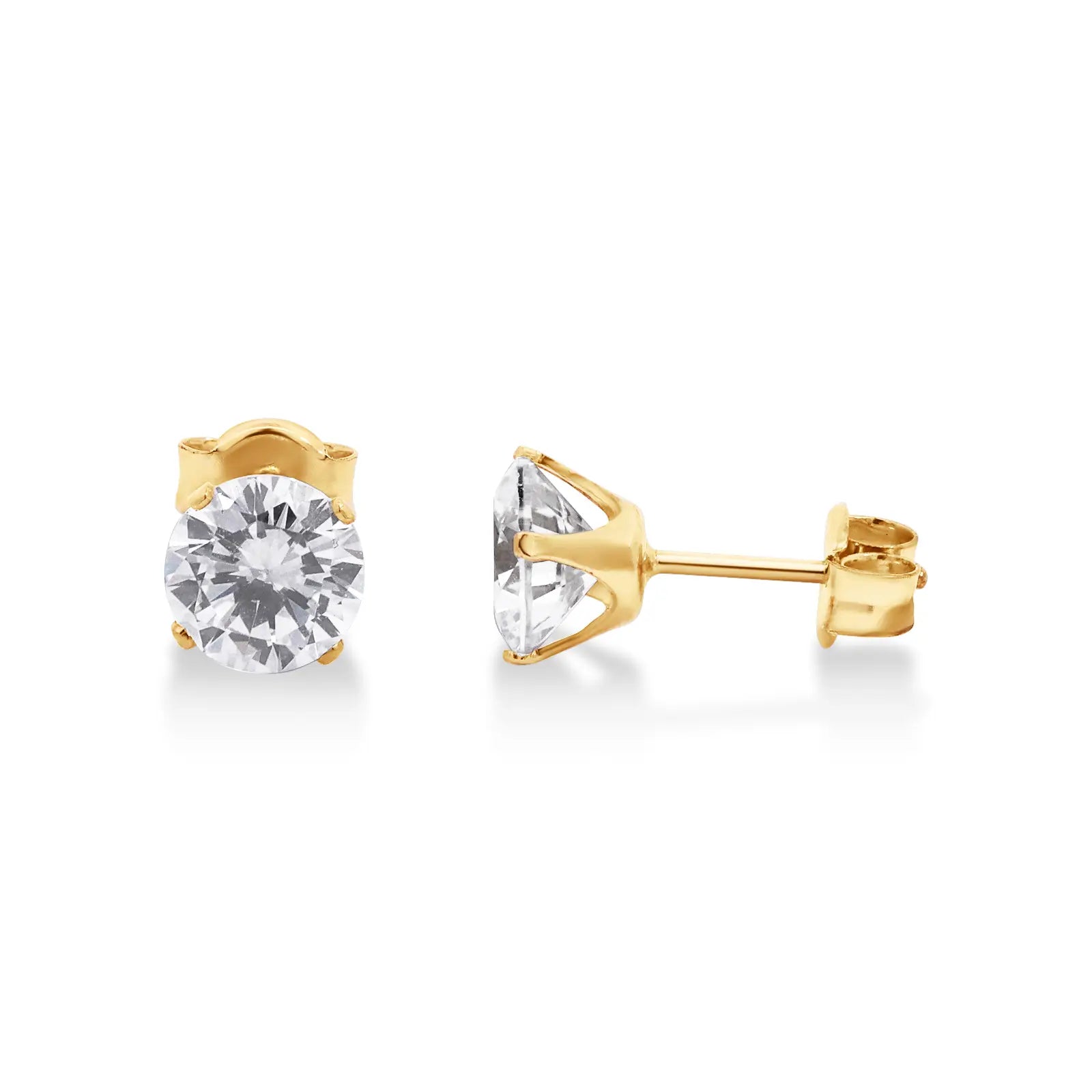 9ct Yellow Gold Cubic Zirconia Stud Earrings