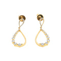 9ct Yellow Gold Diamond Graduating Teardrop Earrings