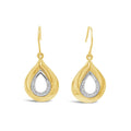 9ct Yellow Gold Diamond Set Teardrop Hook Earrings