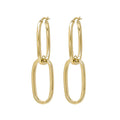 9ct Yellow Gold Double Loop Drop Earrings