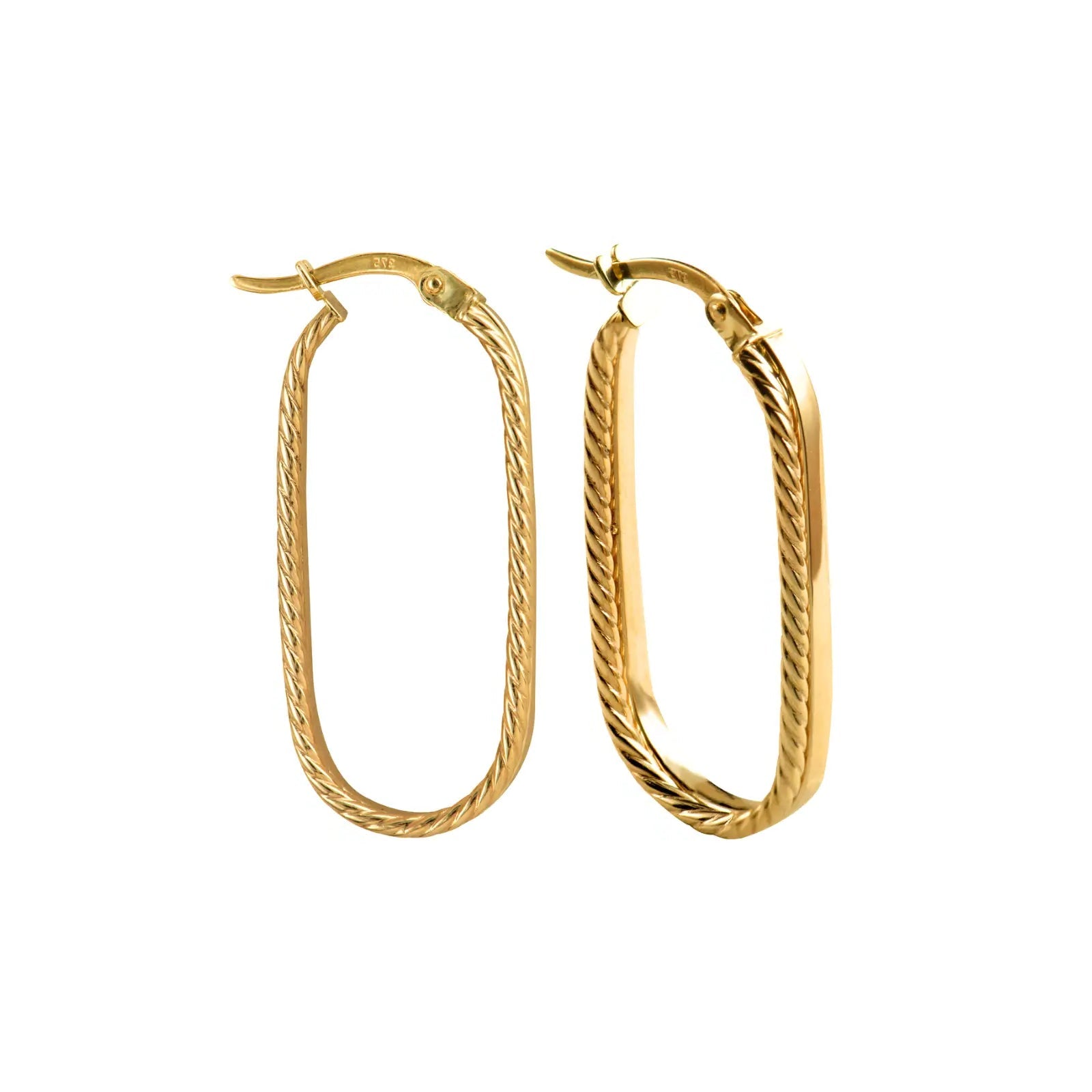 9ct Yellow Gold Double Oval Hoop Earrings