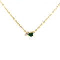 9ct Yellow Gold Emerald & Lab Grown Diamond Necklace