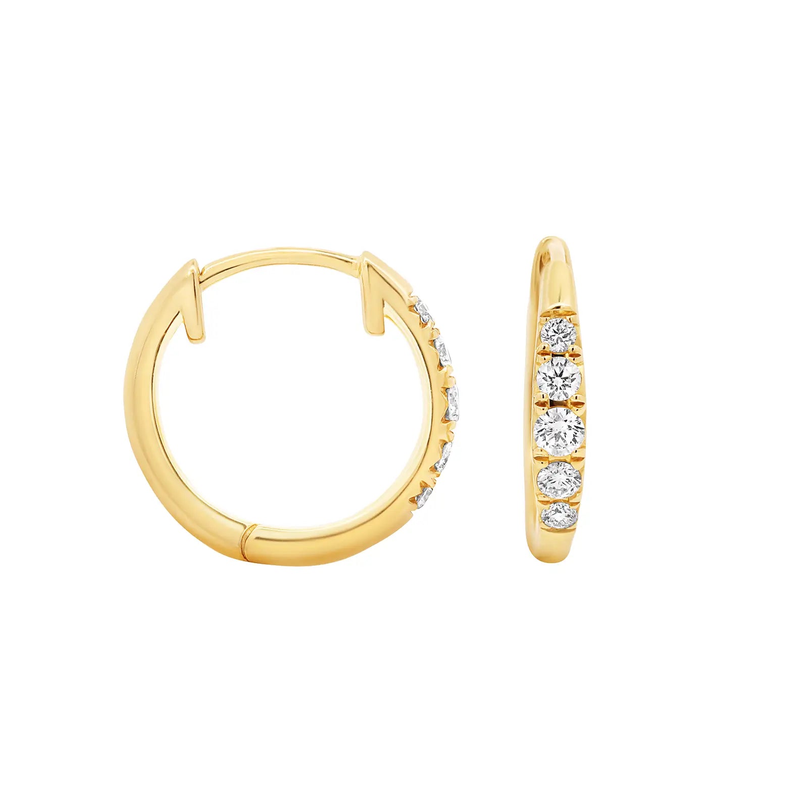 9ct Yellow Gold Graduating Diamond Huggies
