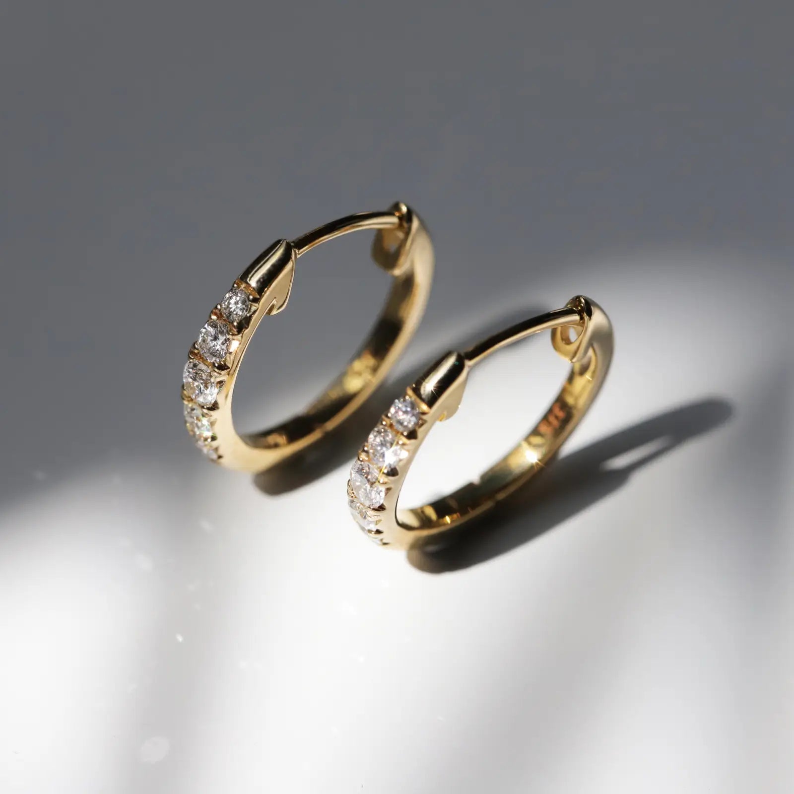 9ct Yellow Gold Graduating Diamond Huggies