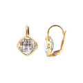 9ct Yellow Gold Green Amethyst Drop Earrings